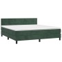 Cama box spring colchón y LED terciopelo verde oscuro 160x200cm de , Camas y somieres - Ref: Foro24-3134414, Precio: 496,90 €...