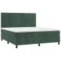 Box spring bed with mattress and LED dark green velvet 180x200cm by , Beds and slatted bases - Ref: Foro24-3136140, Price: 64...
