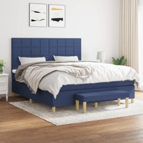 Boxspringbett mit blauer Stoffmatratze 160x200 cm von , Betten und Lattenroste - Ref: Foro24-3137171, Preis: 587,46 €, Rabatt: %