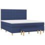 Box spring bed with blue fabric mattress 160x200 cm by , Beds and slatted bases - Ref: Foro24-3137171, Price: 587,46 €, Disco...