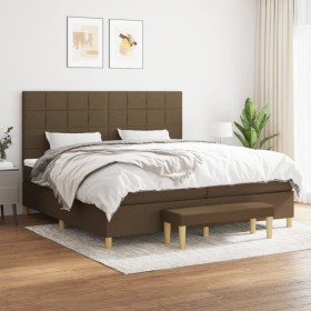 Boxspringbett mit dunkelbrauner Stoffmatratze 200x200 cm von , Betten und Lattenroste - Ref: Foro24-3137184, Preis: 728,63 €,...