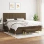 Box spring bed with dark brown fabric mattress 200x200 cm by , Beds and slatted bases - Ref: Foro24-3137184, Price: 742,52 €,...