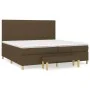 Box spring bed with dark brown fabric mattress 200x200 cm by , Beds and slatted bases - Ref: Foro24-3137184, Price: 742,52 €,...