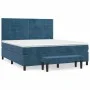 Box spring bed with dark blue velvet mattress 160x200 cm by , Beds and slatted bases - Ref: Foro24-3137855, Price: 578,92 €, ...