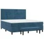 Box spring bed with dark blue velvet mattress 160x200 cm by , Beds and slatted bases - Ref: Foro24-3137855, Price: 578,92 €, ...