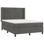 Box spring bed with mattress and LED dark gray velvet 140x190 cm by , Beds and slatted bases - Ref: Foro24-3139560, Price: 49...