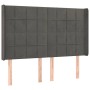 Box spring bed with mattress and LED dark gray velvet 140x190 cm by , Beds and slatted bases - Ref: Foro24-3139560, Price: 50...