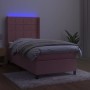 Box spring bed with mattress and LED pink velvet 80x200 cm by , Beds and slatted bases - Ref: Foro24-3139534, Price: 335,52 €...