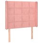 Box spring bed with mattress and LED pink velvet 80x200 cm by , Beds and slatted bases - Ref: Foro24-3139534, Price: 335,52 €...