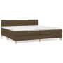 Box spring bed with dark brown fabric mattress 200x200 cm by , Beds and slatted bases - Ref: Foro24-3140644, Price: 584,28 €,...