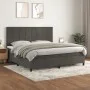 Box spring bed with dark gray velvet mattress 200x200 cm by , Beds and slatted bases - Ref: Foro24-3143044, Price: 593,31 €, ...