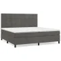 Box spring bed with dark gray velvet mattress 200x200 cm by , Beds and slatted bases - Ref: Foro24-3143044, Price: 593,31 €, ...