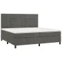 Box spring bed with dark gray velvet mattress 200x200 cm by , Beds and slatted bases - Ref: Foro24-3143044, Price: 593,31 €, ...