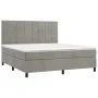 Box spring bed with light gray velvet mattress 160x200 cm by , Beds and slatted bases - Ref: Foro24-3143031, Price: 538,33 €,...