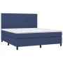 Box spring bed with blue fabric mattress 160x200 cm by , Beds and slatted bases - Ref: Foro24-3141791, Price: 545,32 €, Disco...