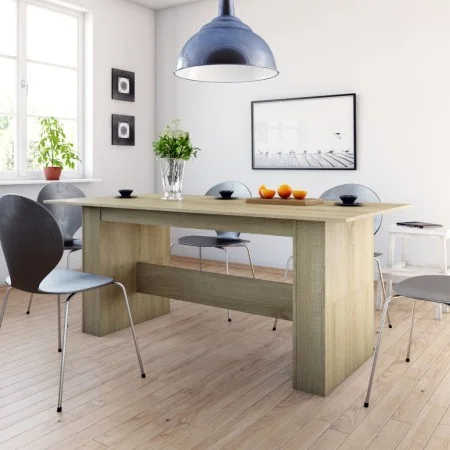 Sonoma oak engineered wood dining table 180x90x76 cm by , Kitchen and dining tables - Ref: Foro24-800471, Price: 109,99 €, Di...