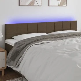 Headboard with LED in dark brown fabric 200x5x78/88 cm by , Headboards and footboards - Ref: Foro24-3121637, Price: 65,15 €, ...