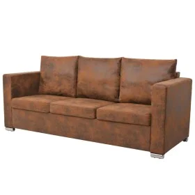 Kunstleder-Sofa mit 3 Plätzen aus Wildlederimitat, 191x73x82 cm. von vidaXL, Sofas - Ref: Foro24-244703, Preis: 432,31 €, Rab...