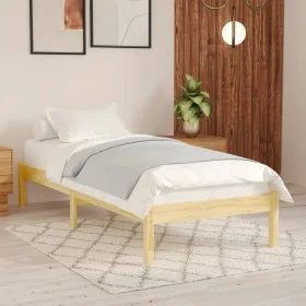 Solid wood bed frame 75x190 cm by , Beds and slatted bases - Ref: Foro24-809977, Price: 54,67 €, Discount: %