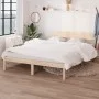 Solid gray pine wood bed frame 160x200 cm by , Beds and slatted bases - Ref: Foro24-810157, Price: 102,02 €, Discount: %