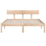 Estructura de cama de madera maciza de pino gris 160x200 cm de , Camas y somieres - Ref: Foro24-810157, Precio: 125,54 €, Des...