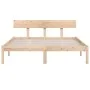 Solid gray pine wood bed frame 160x200 cm by , Beds and slatted bases - Ref: Foro24-810157, Price: 102,02 €, Discount: %