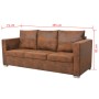 Kunstleder-Sofa mit 3 Plätzen aus Wildlederimitat, 191x73x82 cm. von vidaXL, Sofas - Ref: Foro24-244703, Preis: 469,07 €, Rab...