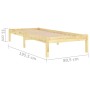 Estructura de cama madera maciza 75x190 cm de , Camas y somieres - Ref: Foro24-809977, Precio: 57,89 €, Descuento: %