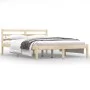 Solid pine wood bed frame 140x190 cm by , Beds and slatted bases - Ref: Foro24-810410, Price: 86,36 €, Discount: %
