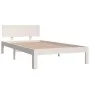 Solid white pine wood bed frame 100x200 cm by , Beds and slatted bases - Ref: Foro24-810486, Price: 108,27 €, Discount: %