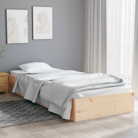 Estructura de cama madera maciza 90x190 cm