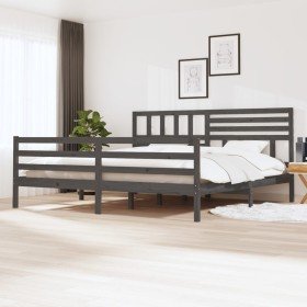 Estructura de cama sin colchón madera maciza gris 200x200 cm