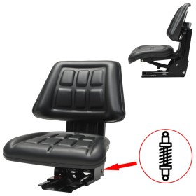 Asiento de tractor con suspensión negro