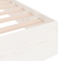 Weißer Massivholzbettrahmen 140x200 cm von , Betten und Lattenroste - Ref: Foro24-820043, Preis: 124,64 €, Rabatt: %
