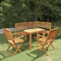 Juego de bistró para jardín 4 piezas madera maciza de acacia