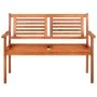Solid eucalyptus wood 2-seater garden bench with cushion, 120 cm by , garden benches - Ref: Foro24-3060988, Price: 186,39 €, ...