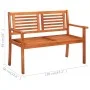 Solid eucalyptus wood 2-seater garden bench with cushion, 120 cm by , garden benches - Ref: Foro24-3060988, Price: 186,39 €, ...