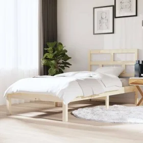 Estructura de cama individual de madera maciza 90x190 cm de , Camas y somieres - Ref: Foro24-3101183, Precio: 84,40 €, Descue...