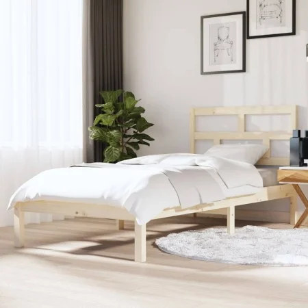 Einzelbettgestell aus Massivholz 90x190 cm von , Betten und Lattenroste - Ref: Foro24-3101183, Preis: 84,40 €, Rabatt: %