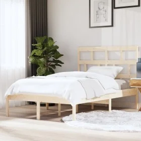 Solid pine wood bed frame 140x200 cm by , Beds and slatted bases - Ref: Foro24-3101218, Price: 117,21 €, Discount: %