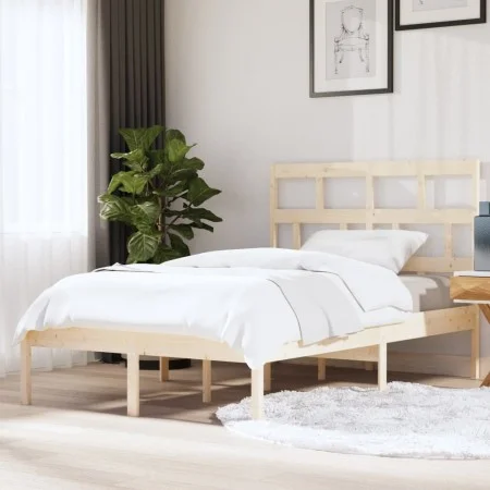 Solid pine wood bed frame 140x200 cm by , Beds and slatted bases - Ref: Foro24-3101218, Price: 117,21 €, Discount: %