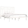 Estructura de cama doble pequeña madera maciza blanca 120x190cm de , Camas y somieres - Ref: Foro24-3104514, Precio: 116,33 €...