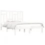 Small double bed frame white solid wood 120x190cm by , Beds and slatted bases - Ref: Foro24-3104514, Price: 119,86 €, Discoun...