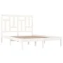 Small double bed frame white solid wood 120x190cm by , Beds and slatted bases - Ref: Foro24-3104514, Price: 119,86 €, Discoun...