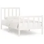 Estructura de cama madera maciza individual blanco 75x190 cm de , Camas y somieres - Ref: Foro24-3105186, Precio: 116,91 €, D...