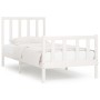 Weißer Einzelbettrahmen aus Massivholz, 75 x 190 cm von , Betten und Lattenroste - Ref: Foro24-3105186, Preis: 118,82 €, Raba...