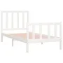 White single solid wood bed frame 75x190 cm by , Beds and slatted bases - Ref: Foro24-3105186, Price: 121,01 €, Discount: %
