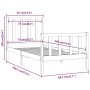 Weißer Einzelbettrahmen aus Massivholz, 75 x 190 cm von , Betten und Lattenroste - Ref: Foro24-3105186, Preis: 118,82 €, Raba...