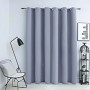 Cortina opaca con anillas de metal gris 290x245 cm