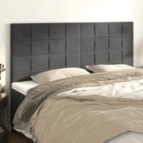 Kopfteile 4 Einheiten aus dunkelgrauem Samt 100x5x78/88 cm von , Kopf- und Fußteile - Ref: Foro24-3116399, Preis: 106,79 €, R...